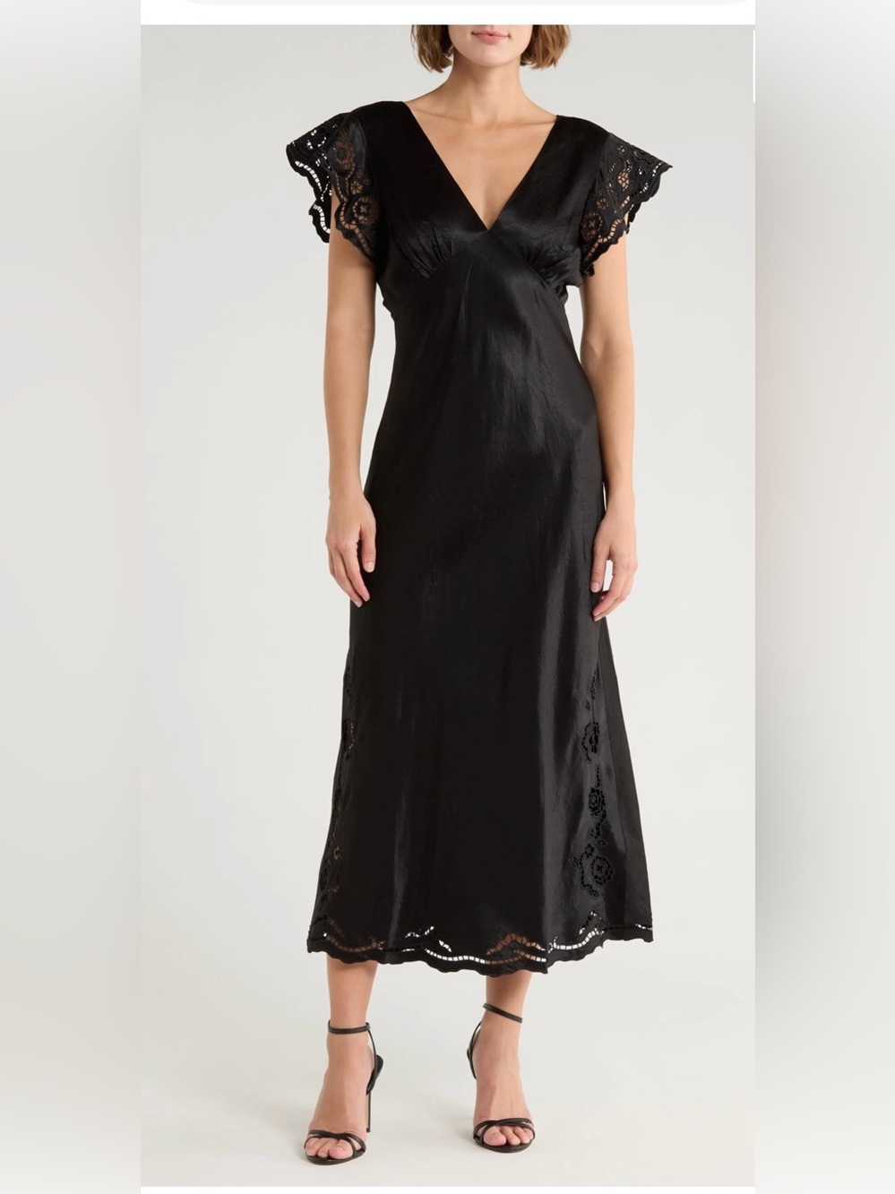 Rails Mckenna Lace Trim Satin Dress
